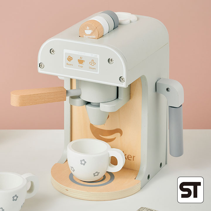 【15%OFFクーポン★6日20時】【完成品/STマーク付き】コーヒーマシーン Sugar(シュガー) 8点セット おままごと ままごとセット おままごとセット ごっこ遊びトイ おもちゃ コーヒーメーカー モーニング 家事 コンパクト