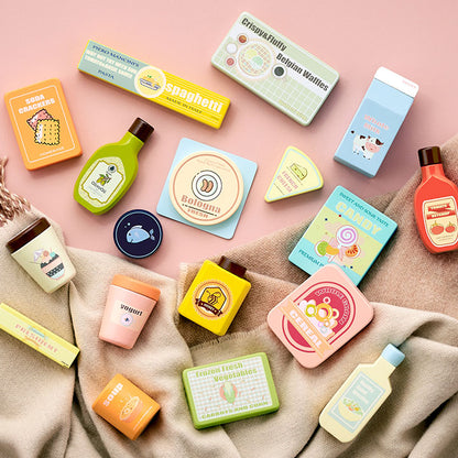 【15%OFFクーポン★6日20時】ままごと おままごと ままごとセット おままごとセット おままごとグッズ 木製 食材 調理 おもちゃ 家事 子ども キッズ おしゃれ  充実の18点セット CEマーク付き ストック＆フリッジ フードセット Vanilla(バニラ)