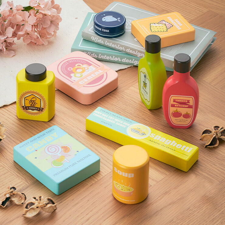 【15%OFFクーポン★6日20時】ままごと おままごと ままごとセット おままごとセット おままごとグッズ 木製 食材 調理 おもちゃ 家事 子ども キッズ おしゃれ  9点セット CEマーク付き ストックフードセット Vanilla(バニラ)
