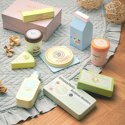 【15%OFFクーポン★6日20時】ままごと おままごと ままごとセット おままごとセット おままごとグッズ 木製 食材 調理 おもちゃ 家事 子ども キッズ おしゃれ 9点セット CEマーク付き フリッジフードセット Vanilla(バニラ)