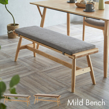 ダイニングベンチ Mild(ミルト) 幅125cm 単品 2色対応 ベンチチェア ベンチチェアー ダイニングチェア ダイニングチェアー リビング 2人掛け 椅子 イス 食卓椅子 木製椅子 ラバーウッド ナチュラル 木製 おしゃれ