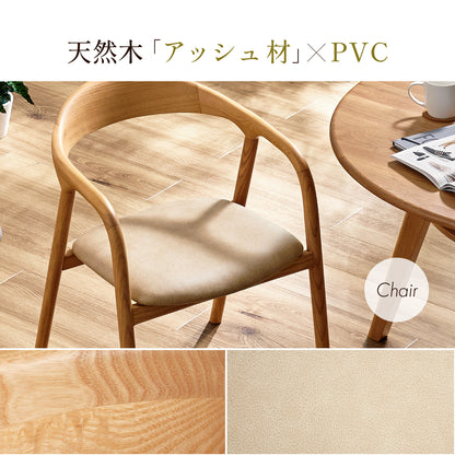 ダイニング4点セット Inocente(イノセンテ) 円形テーブル Plato(プラト) チェア2脚 ベンチ Molnar(モルナール)