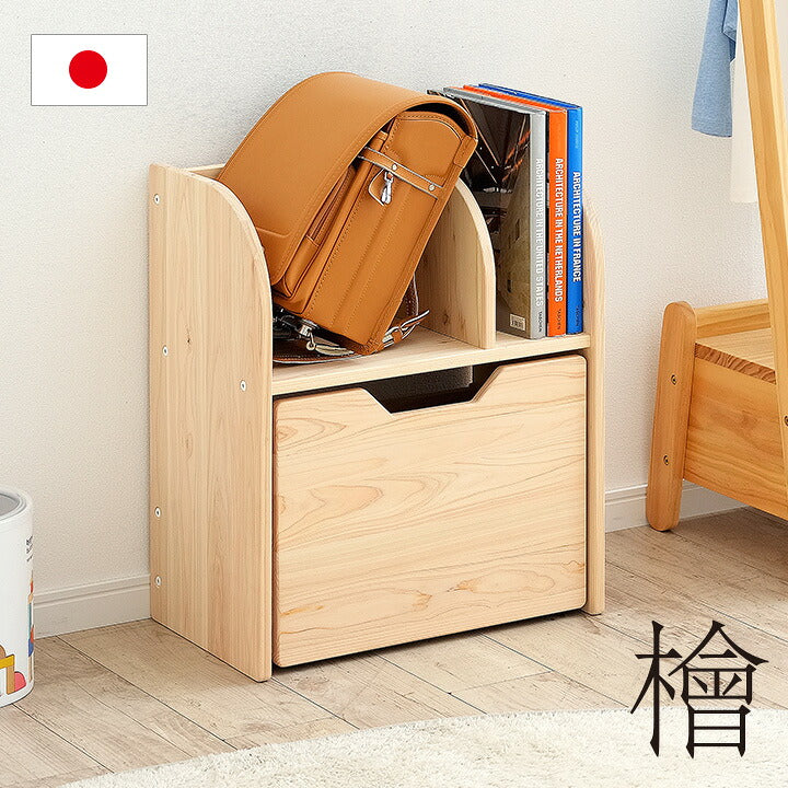 【ポイント10倍!今晩20時開始】【3年保証/大川産/九州産天然ひのき使用/ワゴン付き】国産 ランドセルラック CUOPiO(クオピオ) 幅50cm ランドセル収納 リビングラック 木製 おしゃれ 絵本棚 ブックラック おもちゃ収納 おもちゃ箱 檜 ヒノキ 大川家具